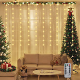SALCAR LED Lichtervorhang Sterne 2×1m, 50 LEDs, Warmweiß, 8 Modi, USB, Timer & Memory, Dimmbar mit Fernbedienung, Weihnachtsbeleuchtung Fenster Deko für Innen